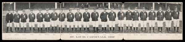 PC 1908 Star Photo Co St Louis Cardinals Triptych